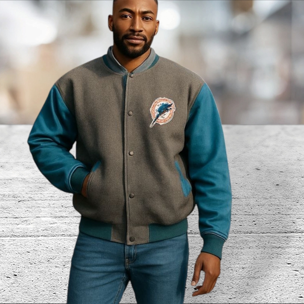 Vintage Miami dolphin letterman bomber varsity coat jacket size M